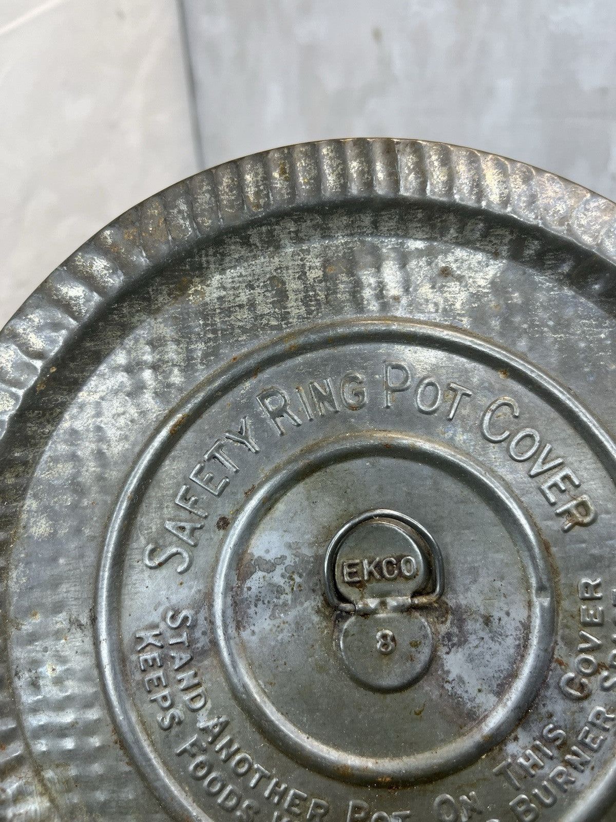 Vintage Galvanized Ekco Pot Cover