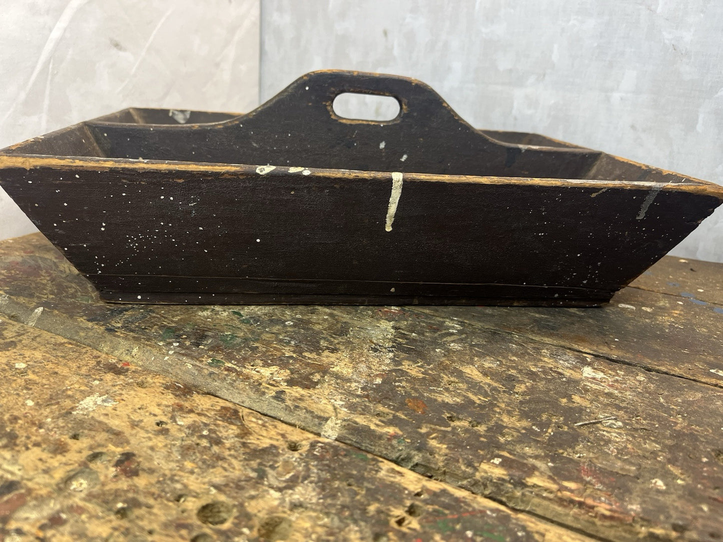 Primitive Antique Distressed Wood Caddy Farm Home Decor 