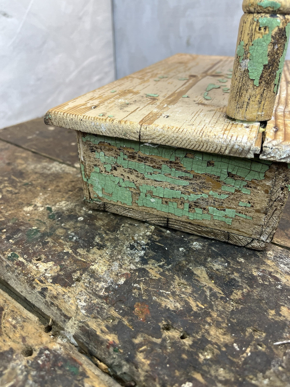 Primitive Antique Distressed Green Vanity Farm Home Decor