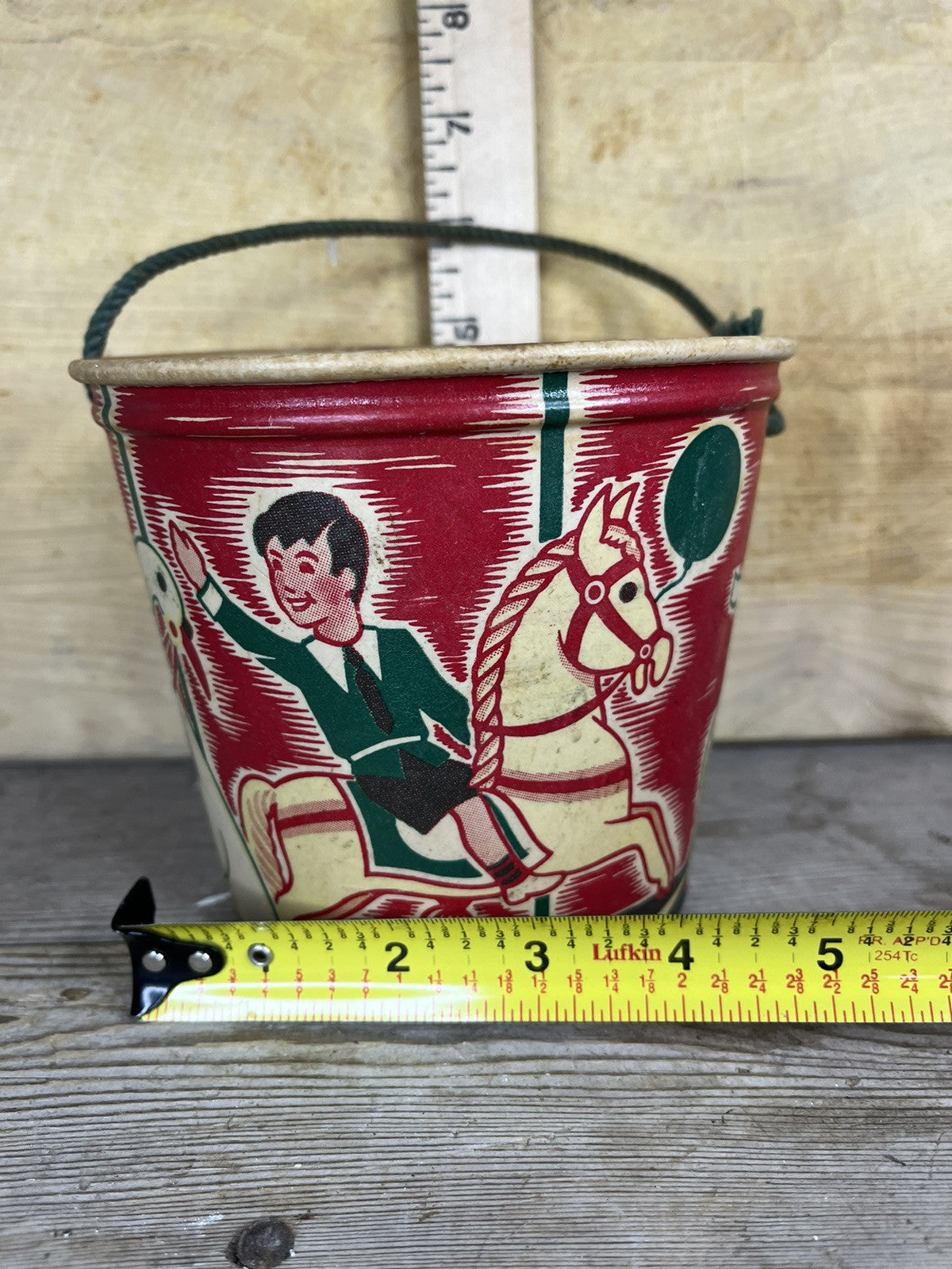 Vintage Waxed Cardboard Wolverine Supply Child’s Bucket Collectible 
