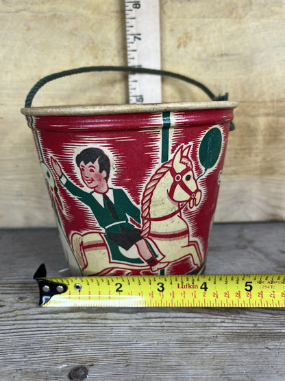 Vintage Waxed Cardboard Wolverine Supply Child’s Bucket Collectible 