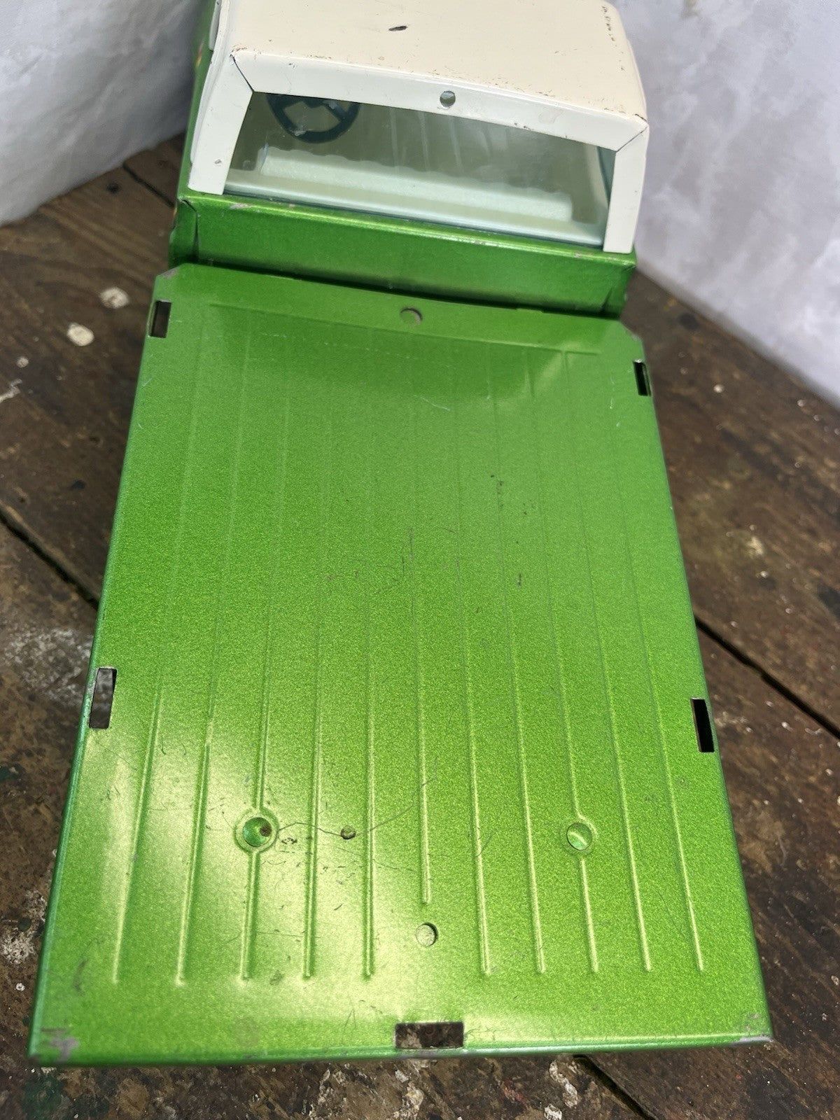 Vintage Collectible Mancave Nylint Farm Green Flat Bed Truck Very Clean